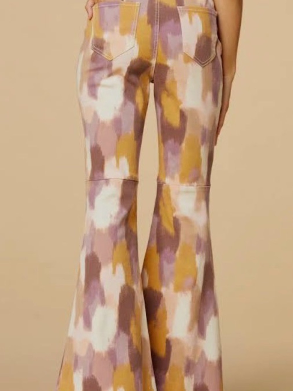Versona Multicolor Abstract Flare Jeans